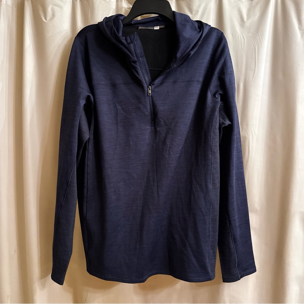 Kjus Men's Navy Quarter-Zip Hooded Pullover XL